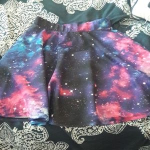 Galaxy print skater skirt WITH POCKETS!!
